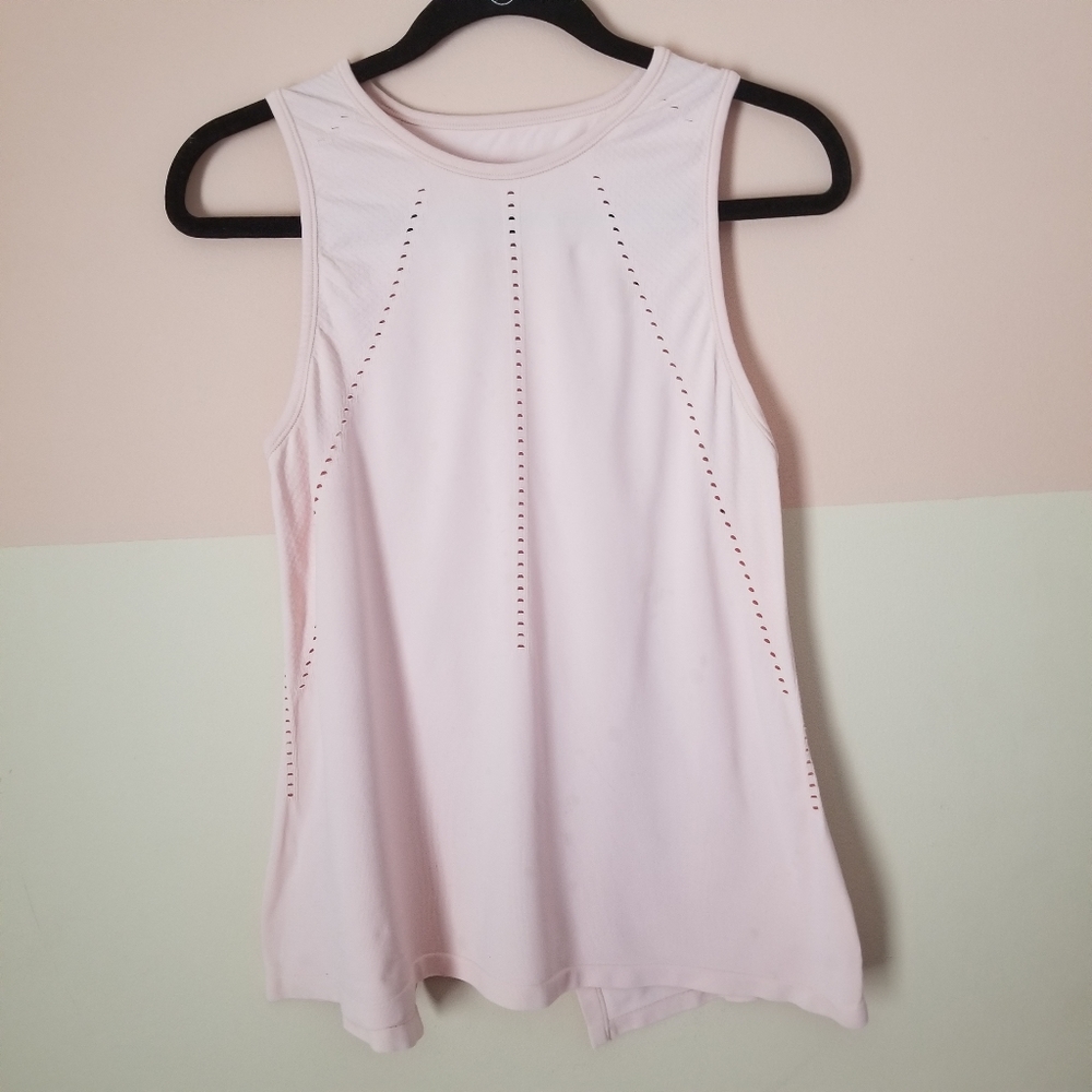 Athleta pale pink flowy tank with open back-Sz. S
